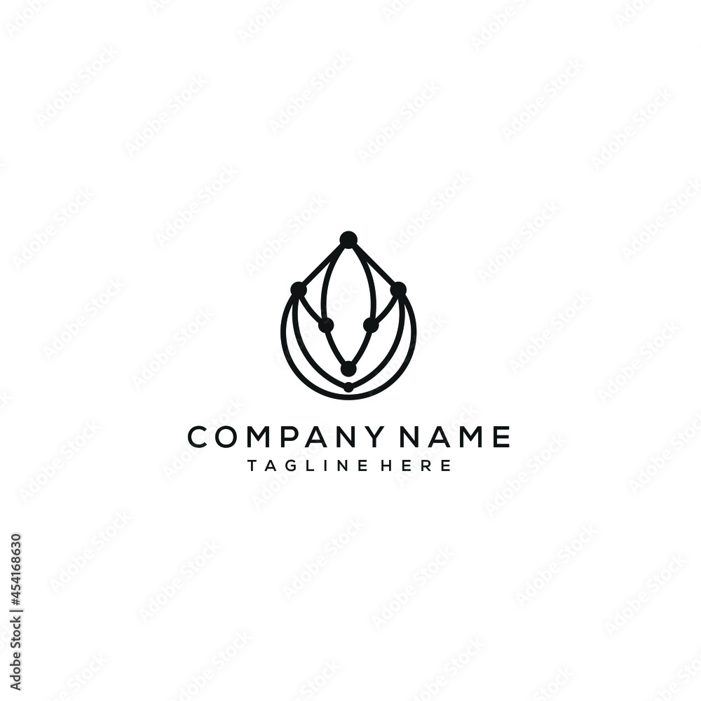 oil drop leaves with technology logo design concept oil drop leaves with technology logo design concept