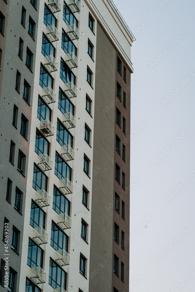 Multi-storey buildings in the gray city