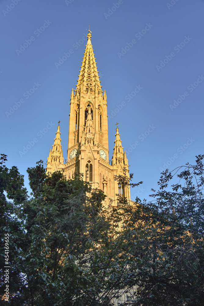San Sebastian, Spain - Aug 28, 2021: Good Sheperd Cathedral of San Sebastian