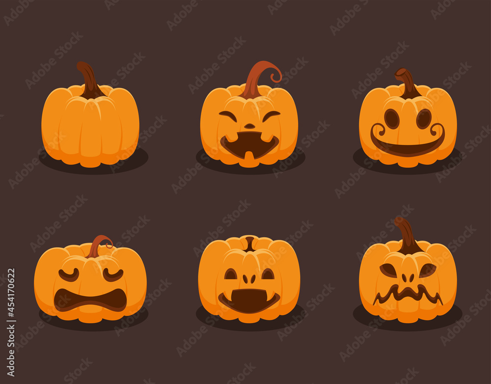 six halloween decorative pumpkins six halloween decorative pumpkins