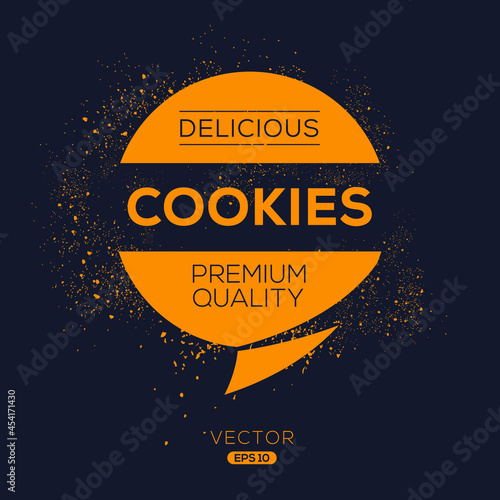 Creative (cookies) logo template, cookies sticker, vector illustration.