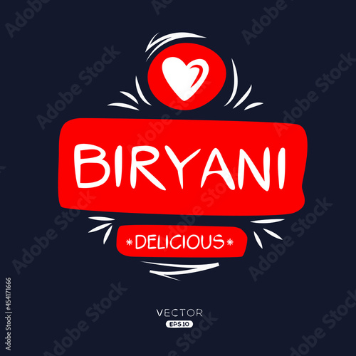 Creative (Biryani) logo template, Biryani sticker, vector illustration.