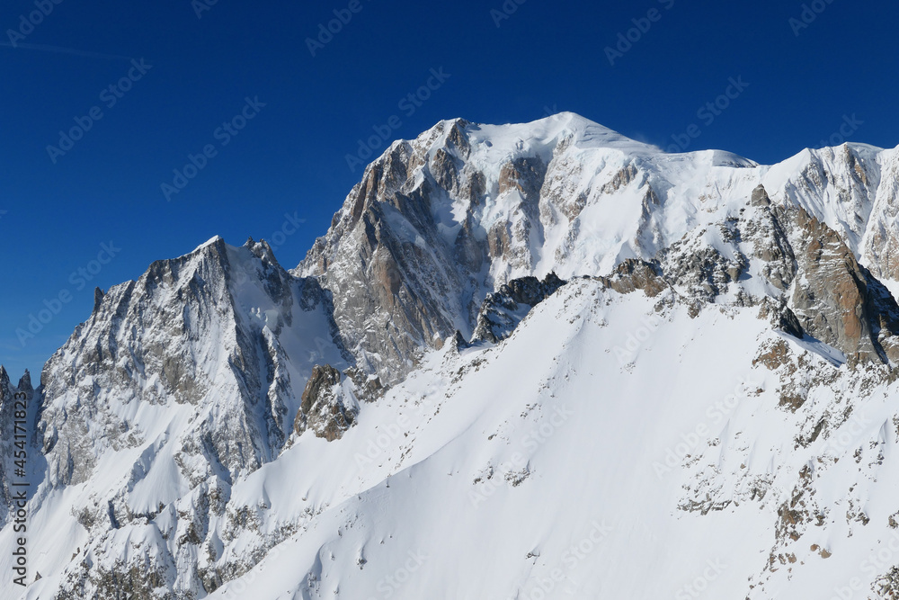 Mont Blanc mountain close up