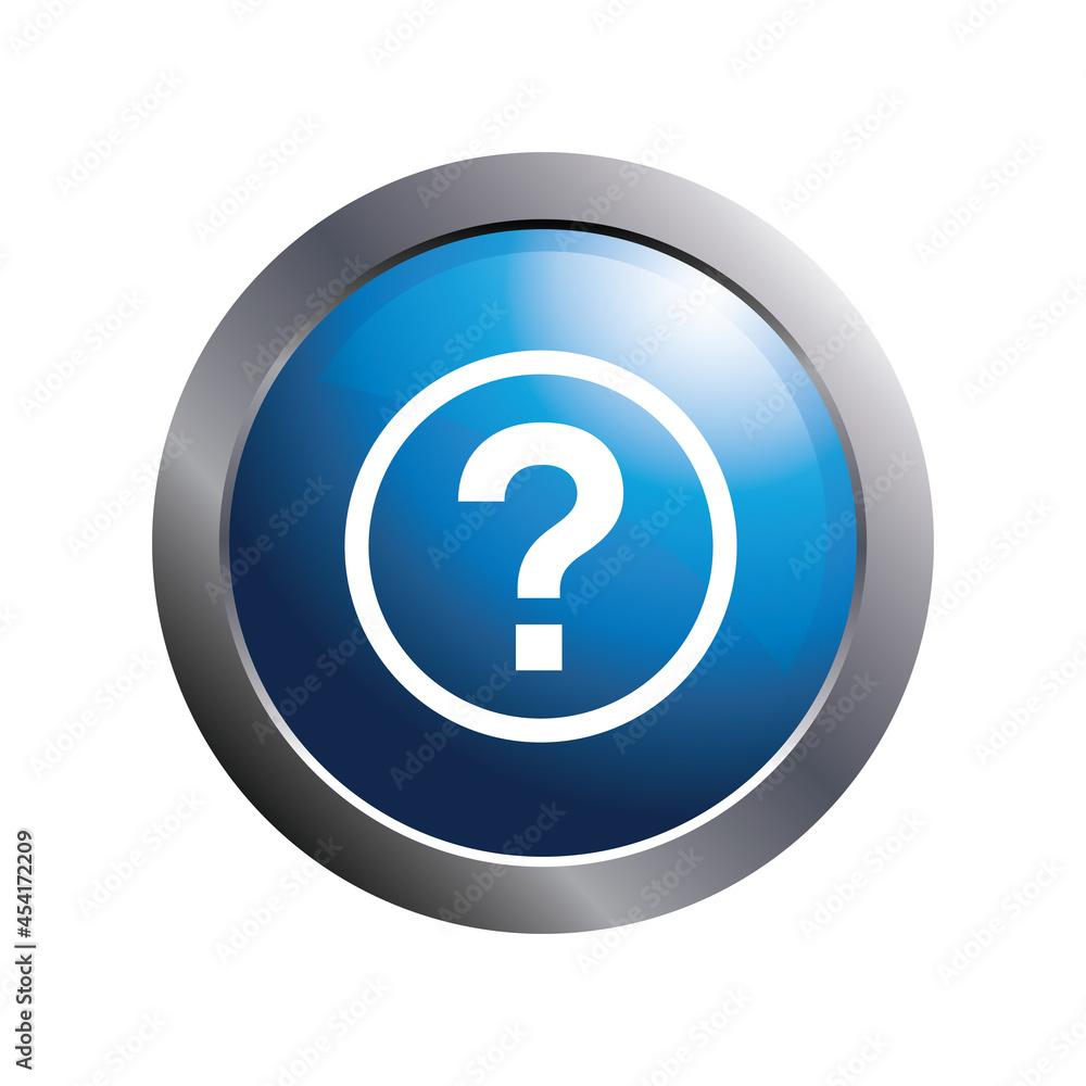 Question icon on modern blue circle for button. Vector illustration. Question icon on modern blue circle for button. Vector illustration.
