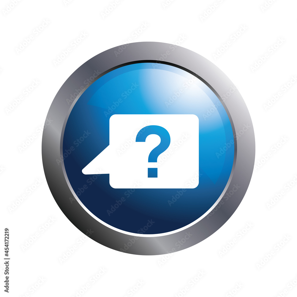 Question icon on blue circle for app button. Question icon on blue circle for app button.