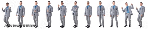 Set of young business man portraits