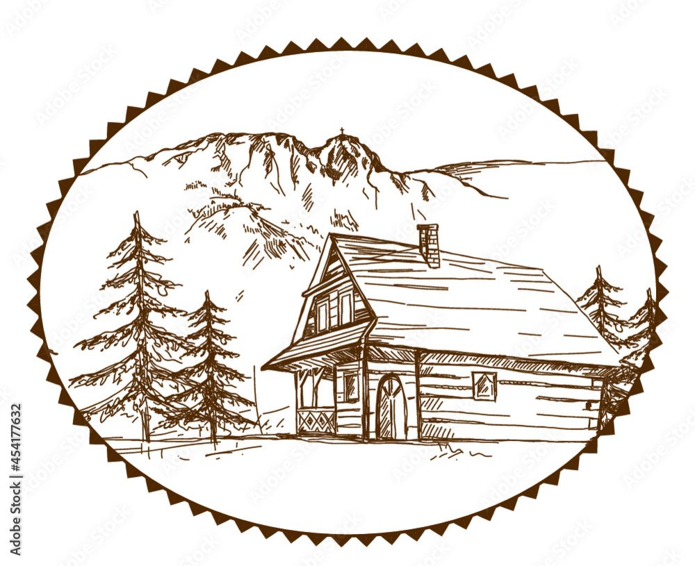 Zakopane, Giewont, góry, góralska chata, folklor, szczyt, podhale, góralski, styl góralski, drewniana chata, parzenica, rysy, tatry,