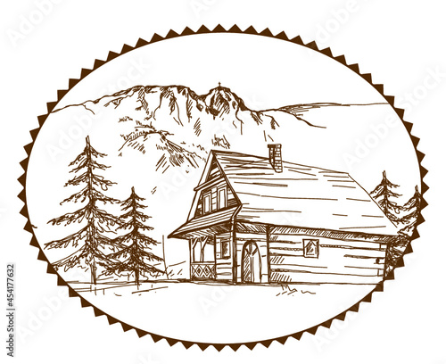Obraz na płótnie Zakopane, Giewont, góry, góralska chata, folklor, szczyt, podhale, góralski, styl góralski, drewniana chata, parzenica, rysy, tatry, w salonie