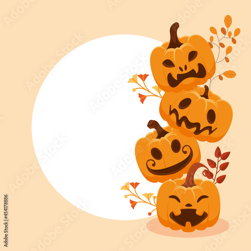 tower of halloween pumpkins