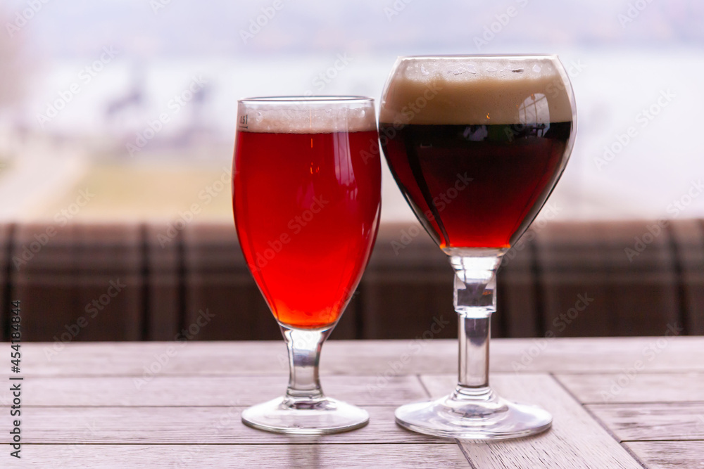 Drink. Two glasses beer Drink. Two glasses beer
