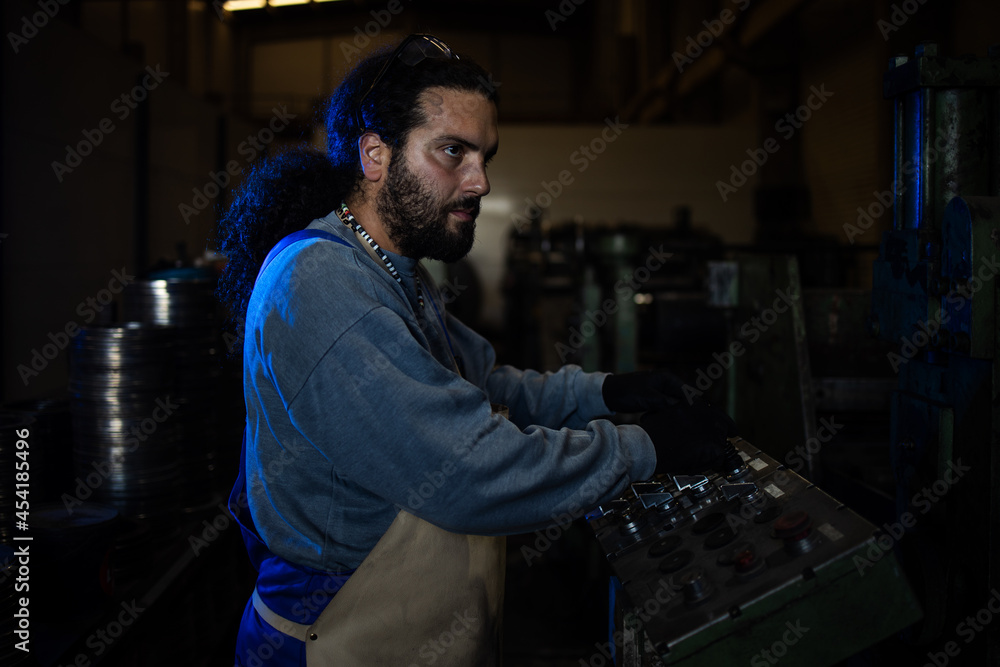 Quality control in a metal industry factory Quality control in a metal industry factory