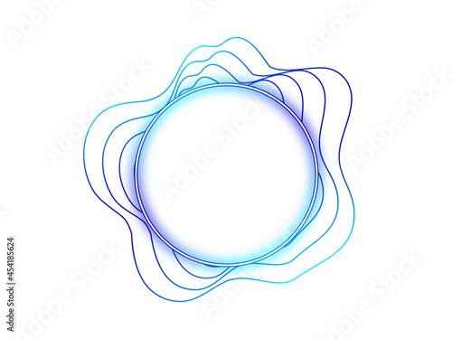 Abstract colorful circle round design template. Abstract round shaped frame with lines isolated on white background. Vector