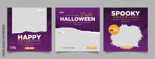 happy Halloween concept social media post template	