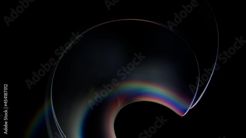 Modern glass-based 3d render. Twisted background with soft reflections and dispersion effect. Modern digital looped video.