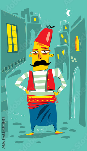 Abstract Arabic Character, Damascus Background (Vector Art)