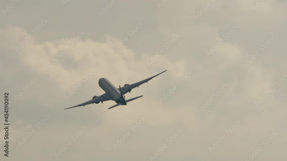Airliner is gaining altitude after takeoff Airliner is gaining altitude after takeoff