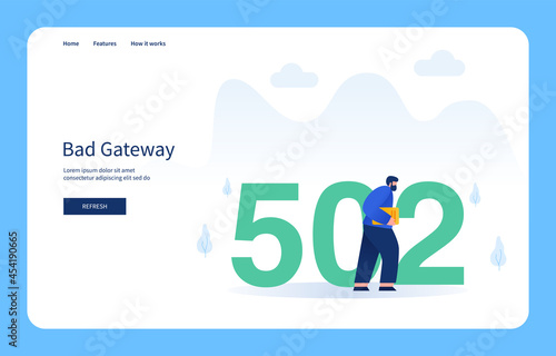 Man Carrying Files Walks Away Leaving Number 502, Bad Gateway. Empty State