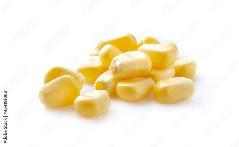 Sweet corn kernel in closeup Sweet corn kernel in closeup