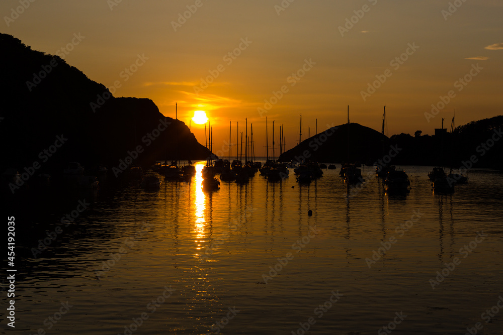 Devon sunset harbour