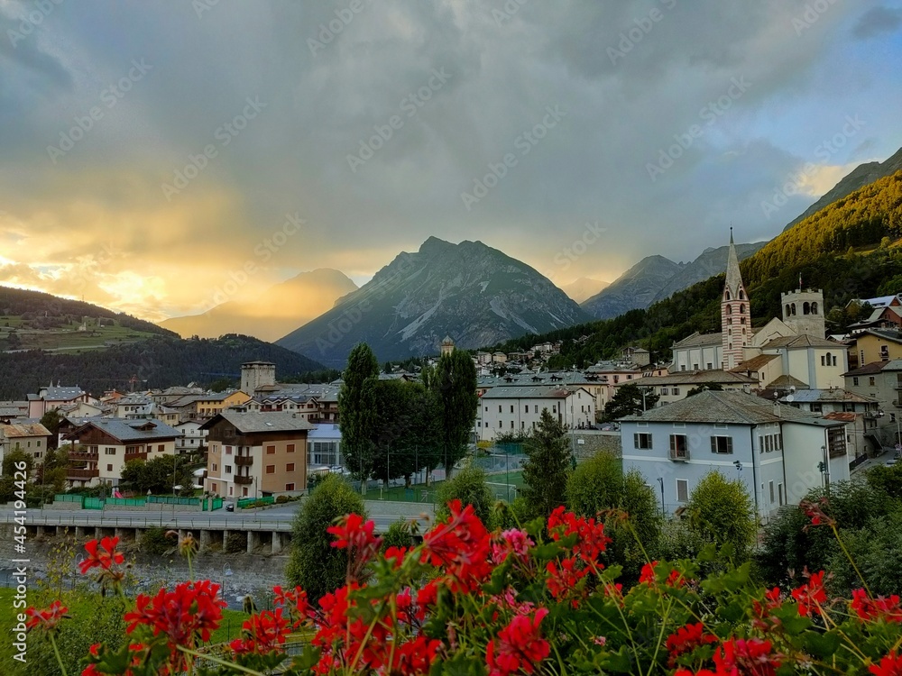 view of Bormio, Italy Lombardy