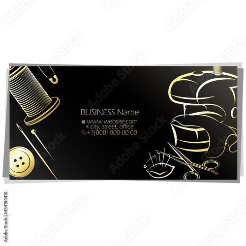 Electric sewing machine and sewing accessories, golden business card