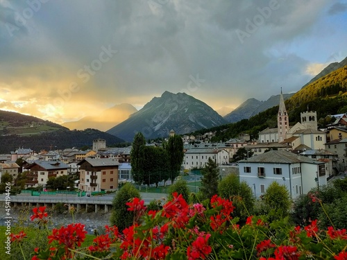 view of Bormio, Italy Lombardy