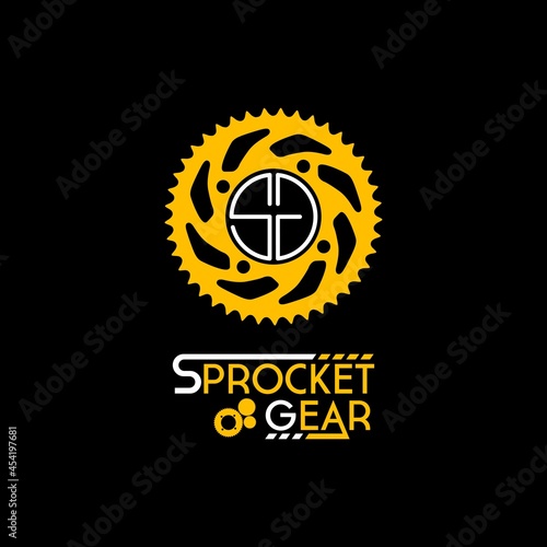Logo Sprocket Chain Ring Initial Letter S and G For Bike Workshop