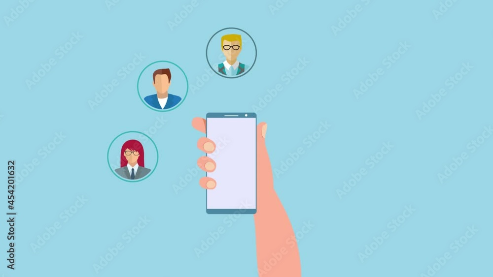 Mobile phone technology animation video. Social media connection video with a mobile on hand. 4K animation video of a smartphone and with social media profile float up. Social media animation. Mobile phone technology animation video. Social media connection video with a mobile on hand. 4K animation video of a smartphone and with social media profile float up. Social media animation.
