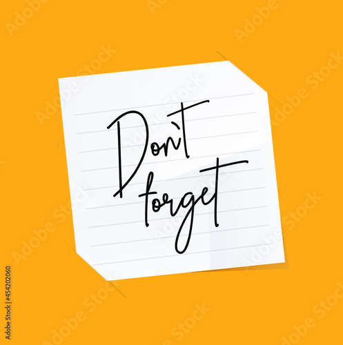 Don't forget sign on white background