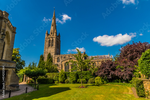A view towards the cathedral at Oakham, Rutland, UK in summertime photo