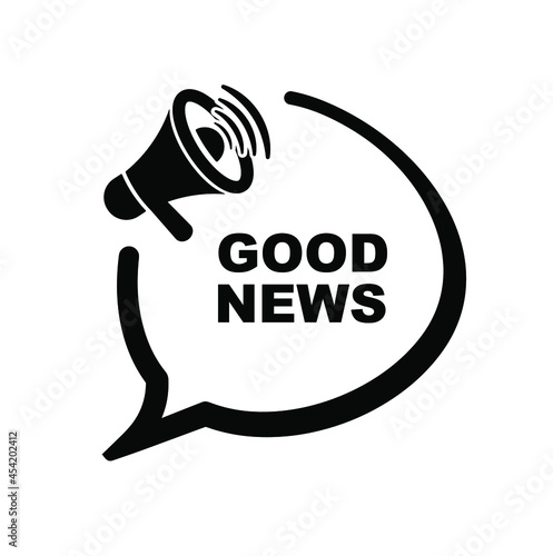 good news megaphone sign on white background