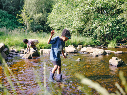 Photography UK, Children playing in shallow creek