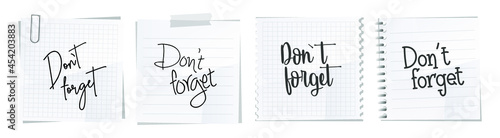Don't forget sign on white background