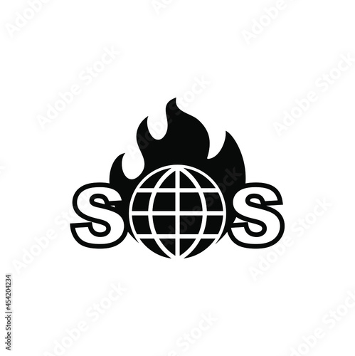 sos global warming icon on white background