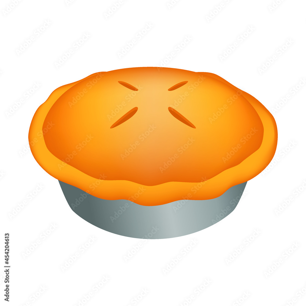Pie Pumpkin Emoji Icon Illustration Sign. Autumn Cake Vector Symbol