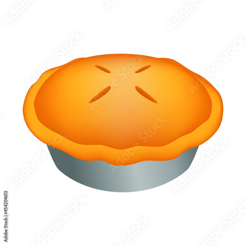 Pie Pumpkin Emoji Icon Illustration Sign. Autumn Cake Vector Symbol Emoticon Design Vector Clip Art.