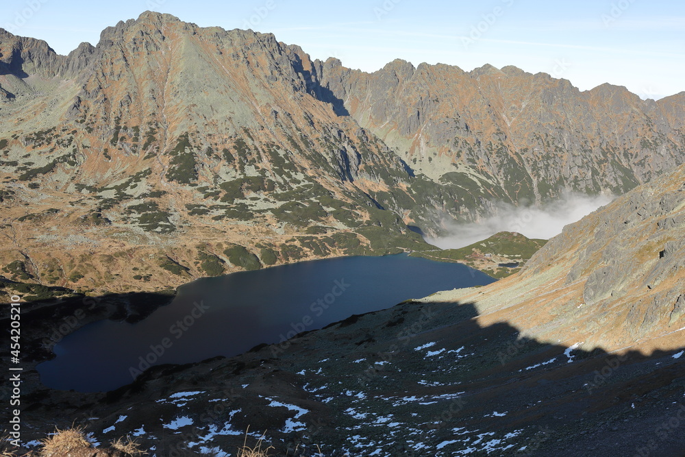 Obraz premium Tatry, góry, Morskie Oko, szczyty, szpiglasowa przełęcz