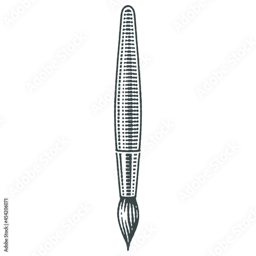 Brush. Hand drawn engraving style vector illustration.