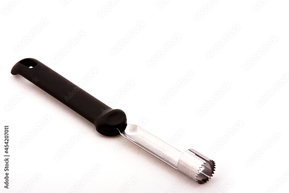 special knife to remove seeds, apple seed remover knife isolated on white background special knife to remove seeds, apple seed remover knife isolated on white background