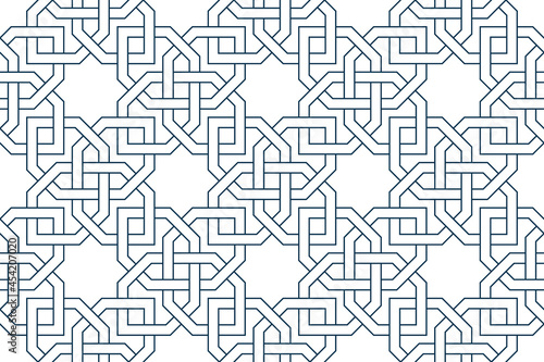 Geometric Islamic Seamless Pattern for decoration greeting card or interior. Vector Illustration.