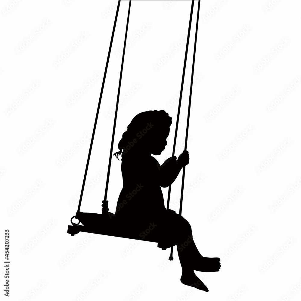 a girl swinging body silhouette vector a girl swinging body silhouette vector