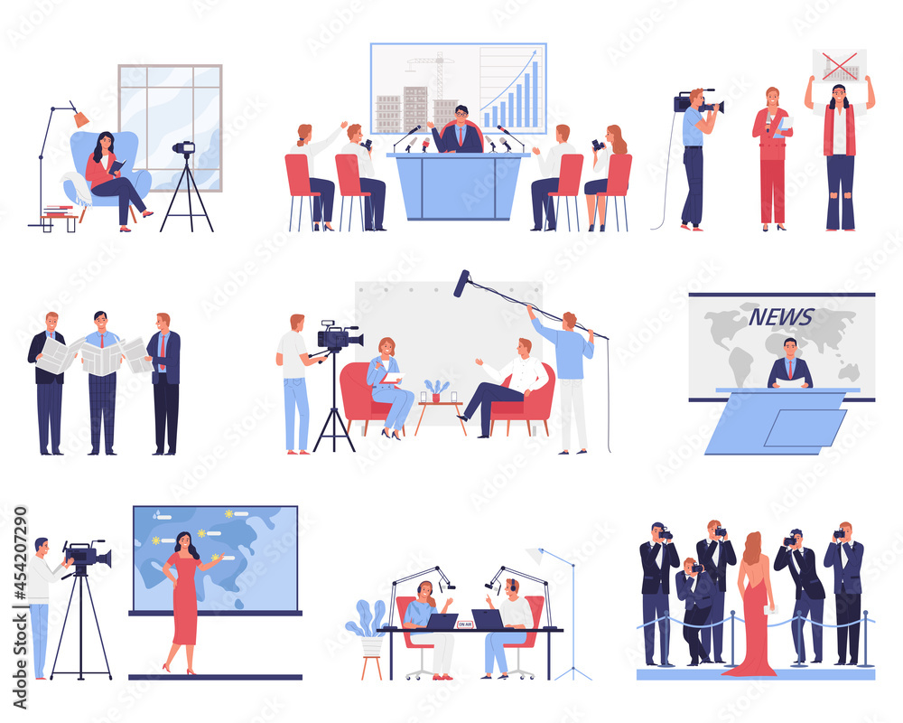 Mass Media Set Adobe Stock