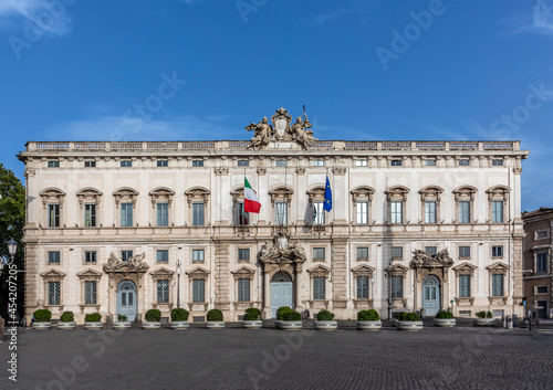 The Piazza del Quirinale with the Quirinal Palace and the Fountain of Dioscuri in Rome, Lazio photo