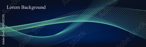 Abstract blue wave Geometrical Background Connection wave structure. Science background. Connecting dots and lines. Big data visualization and Business .Vector illustration © Руслана Колодницкая