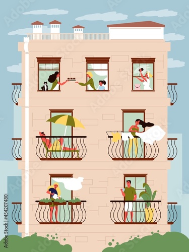 Neighbours In Windows Illustration