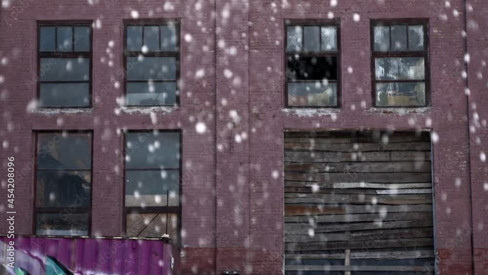custom made wallpaper toronto digitalRed bricks wall building with windows. Drops from the fountain on foreground