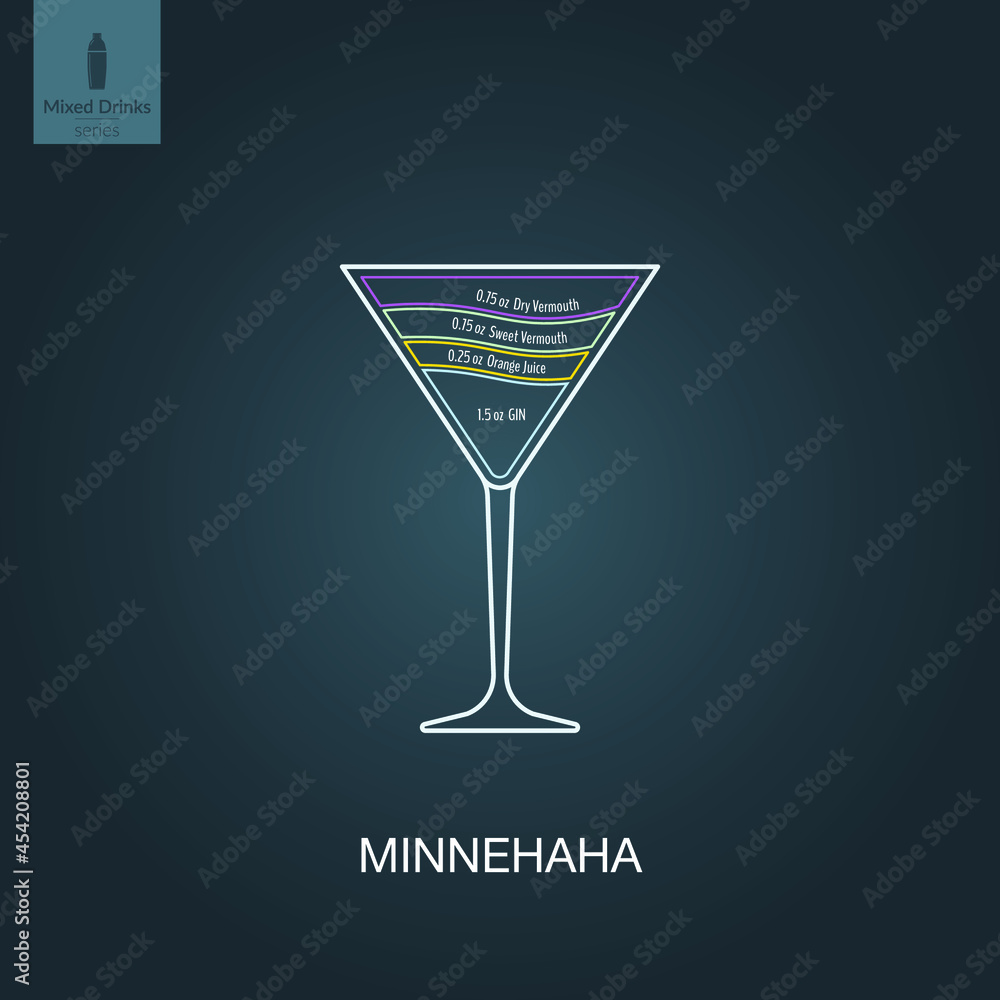 Vector illustration. Mixed alcohol drink. Cocktail Vector illustration. Mixed alcohol drink. Cocktail