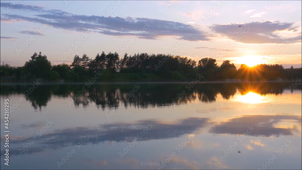 sunset over the lake