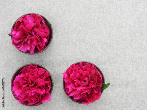 Spa still life with red flowers.
