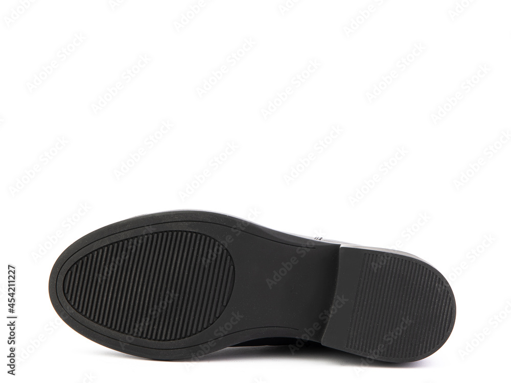 Women's autumn chelses black leather boots isolated white background. Shoe side view. Fashion shoes. Photoshoot for shoe shop concept. Women's autumn chelses black leather boots isolated white background. Shoe side view. Fashion shoes. Photoshoot for shoe shop concept.